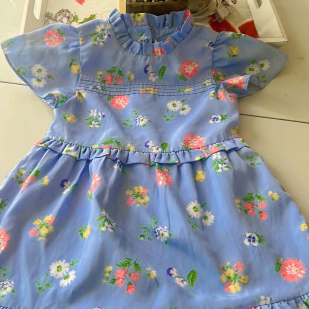 Floral Blue Kids Dress